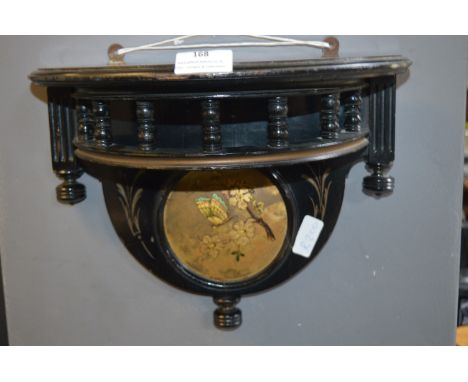 Victorian Ebonised Shelf Bracket with Decorative Panel 