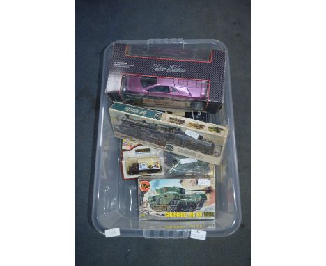 Box Containing Boxed Days Gone, Lledo, Corgi and Maisto Diecast Vehicles, Airfix Model Tank, etc. 