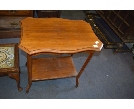 Mahogany Window Table with Shelf 