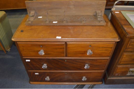 Victorian Mahogany Two Over Two Chest Of Drawers With Glass Handles