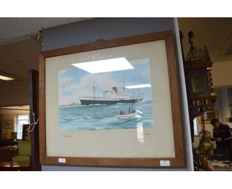 Oak Framed Print - Wilson Line SS Cicero by Leonard.B. Moffat 1954