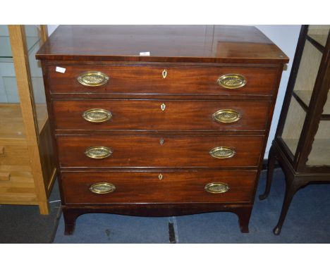 Georgian Four Height Chest of Drawers on Bracket Feet with Brass Handles 