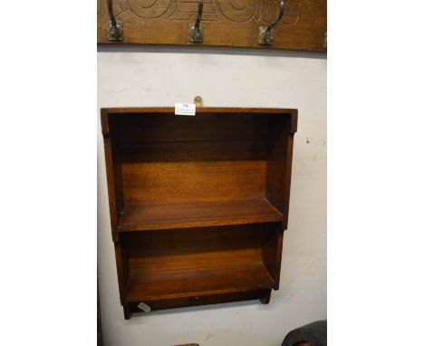 Small Mahogany Wall Mounted Two Tier Shelf 