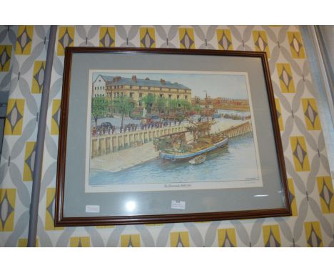 Limited Edition Geoff Woolston Signed Print - Horse Wash Hull 1949 