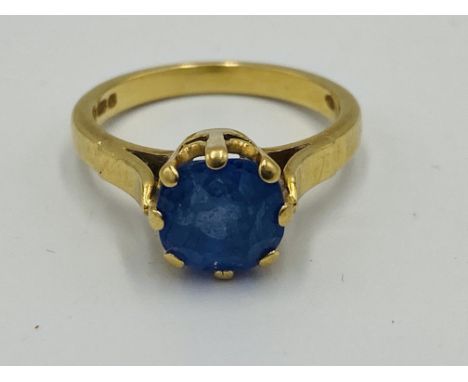 18ct gold ring set with a cornflower blue tanzanite, weight 4.8g, size M1/2. Estimate: £170-200.This item qualifies for in-ho