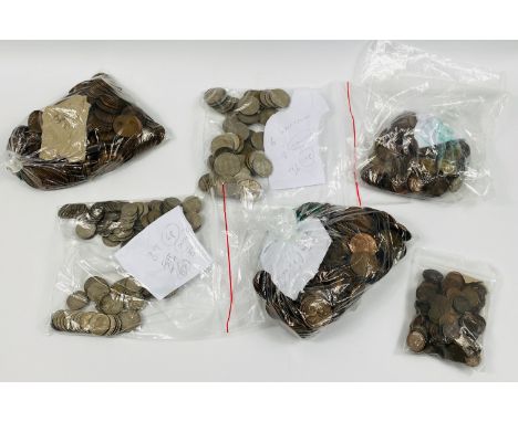 Approximately 1,200 pre-decimal British coins. Estimate: £20-30.This item qualifies for in-house posting.