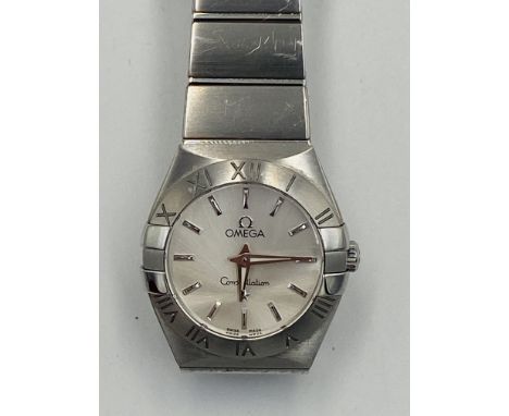 Omega Constellation ladies wrist watch with stainless steel case and strap. Estimate: £280-320.This item qualifies for in-hou
