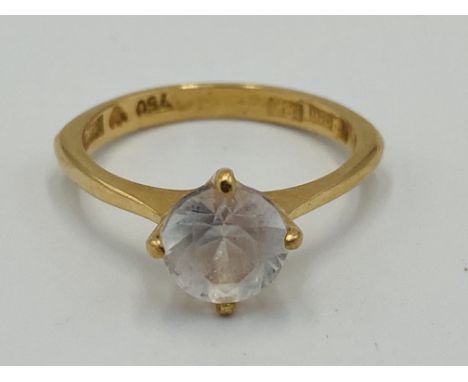18ct gold ring set with a colourless leuco garnet, size L1/2, 2.9g. Estimate: £100-120.This item qualifies for in-house posti