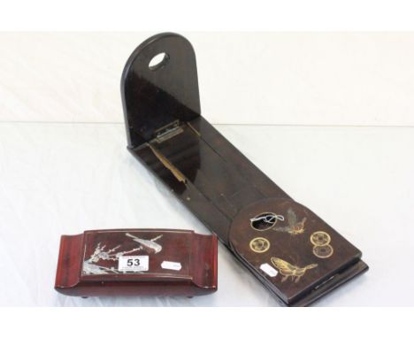 Chinese Lacquered book slide & pen or trinket box
