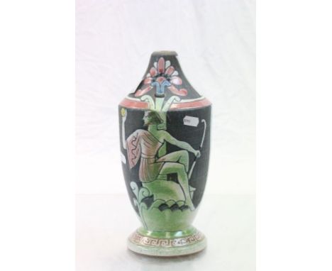 Swedish ceramic lamp base with classical decoration & marked to base "Tilgman Keramic"