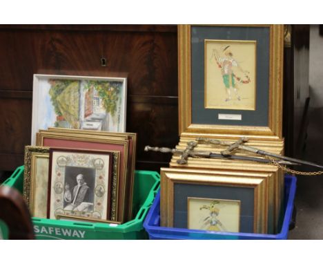 Collection of Twelve Framed and Glazed Limited Edition Prints ' The Original Designs of the Bolshoi Nutcracker 1919 ' all wit