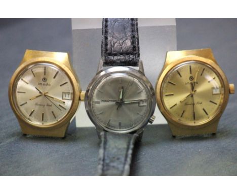 Two vintage Imado tuning fork watches, plus a Bulova Accutron wrist watch