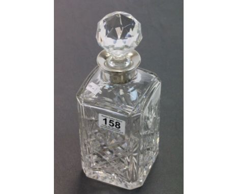 Decanter with hallmarked silver collar
