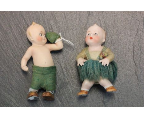 Two vintage Ceramic Kewpie Doll figures