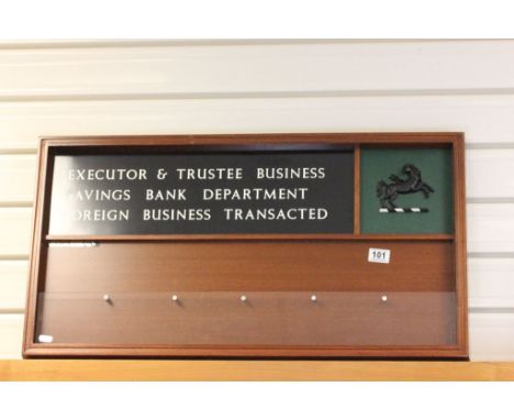 Vintage Lloyds Bank wooden leaflet display board