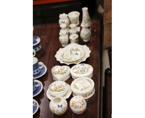 Collection of Aynsley china to include a ring stand, trinket boxes etc