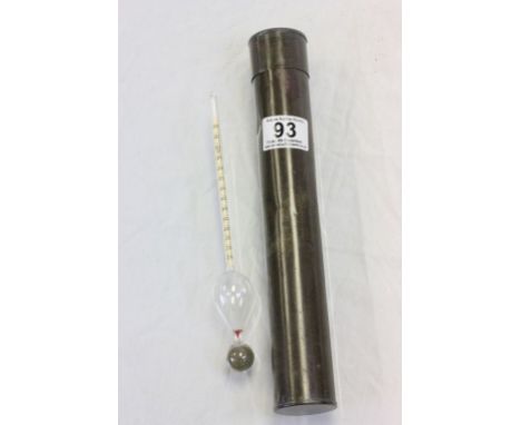 Vintage Twaddell's No.3 Thermometer in a cylindrical metal container