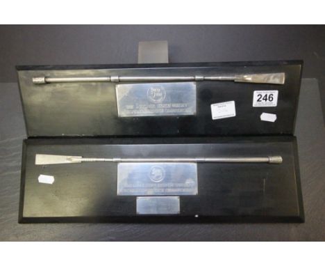 Two Long John Scotch Whisky European Apprentice Championship Plaques