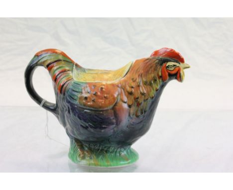 Pottery Chicken teapot with hand painted decoration and marked to base "Rooster made in England" 