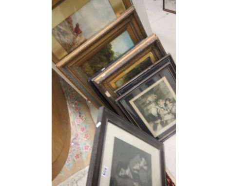 Collection of vintage framed pictures to include Oil paintings