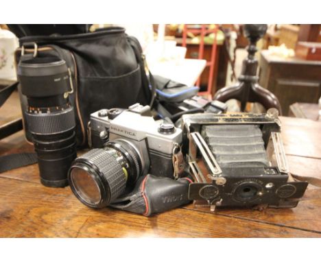Four vintage Cameras to include Praktica SLR 35mm & Eneignette 