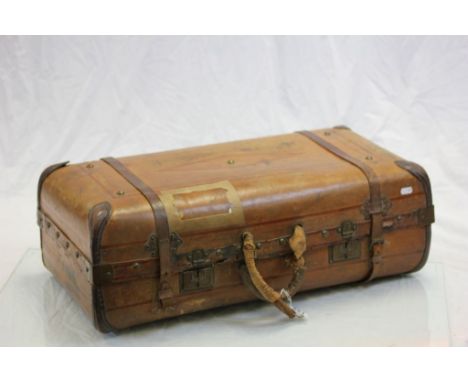 Vintage Brown Leather Suitcase