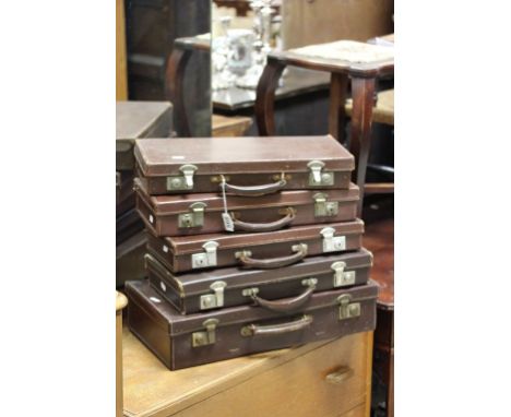 Five vintage Leather cases as used for Masonic Aprons
