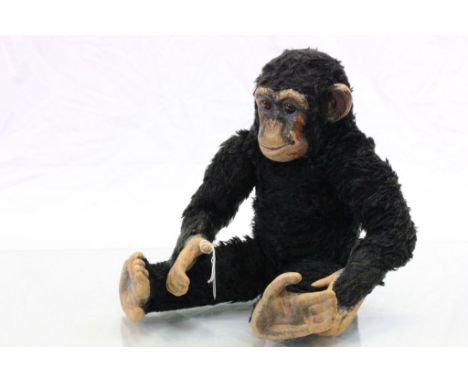 Vintage Soft Toy Monkey with composition face, hands and feet