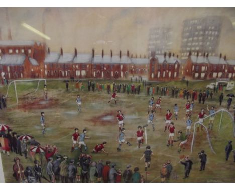 Limited Edition Bernard McMullen print 'Football Game' signed