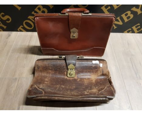 2 VINTAGE LEATHER BRIEFCASES