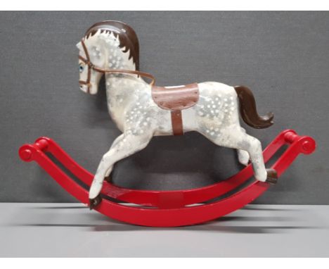 HANDPAINTED ALNHAM WOODCRAFT THE OLD SCHOOL HOUSE VINTAGE TOY ROCKING HORSE
