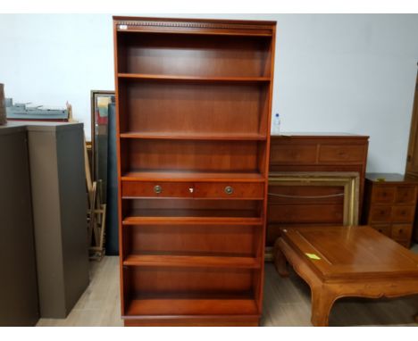 REGENCY REPRODUCTION 6 SHELF BOOK CASE WITH 2 SINGLE DRAWERS