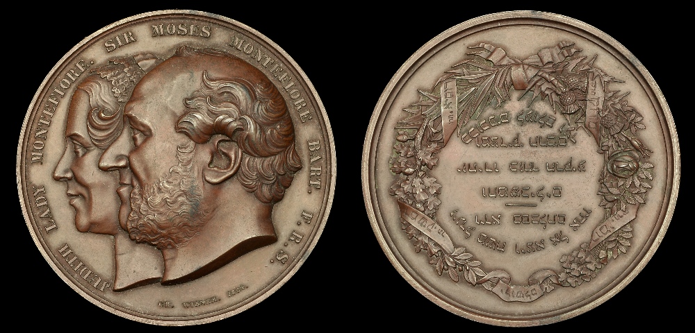 BRITISH HISTORICAL MEDALS, Missions of Sir Moses Montefiore, 1864, a ...