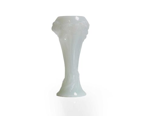 A Lalique 'Button Rose' opalescent glass vase, c.2005, opalescent glass, engraved 'Lalique 2005', with original box and paper