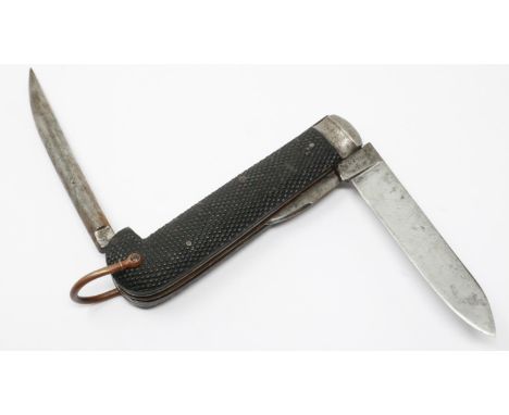 WW2 period British army jack knife with two blades and spike. UK P&amp;P Group 1 (£16+VAT for the first lot and £2+VAT for su