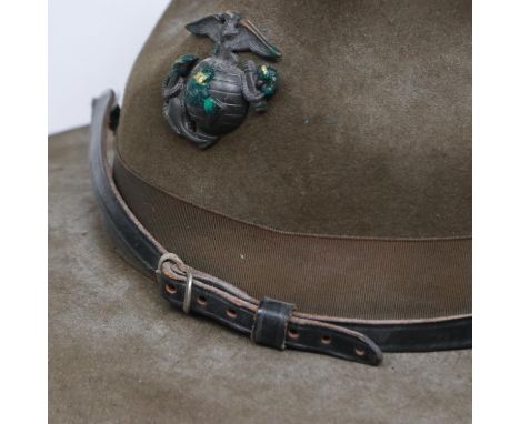 An American post-war Marines slouch hat by Dobbs. UK P&amp;P Group 2 (£20+VAT for the first lot and £4+VAT for subsequent lot