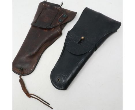 US M1911 officers brown leather Colt holster by Warren Leather Goods, and a black M1916 example, both undated (2). UK P&amp;P