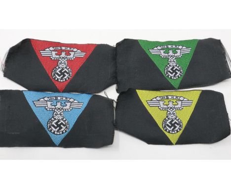 Four Third Reich NSKK Unit Brevo badges. UK P&amp;P Group 1 (£16+VAT for the first lot and £2+VAT for subsequent lots) 