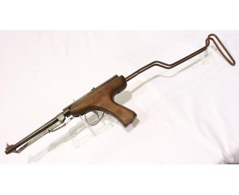 A vintage under-lever air pistol, possibly by Relum, marked Foreign, with stock. UK P&amp;P Group 2 (£20+VAT for the first lo