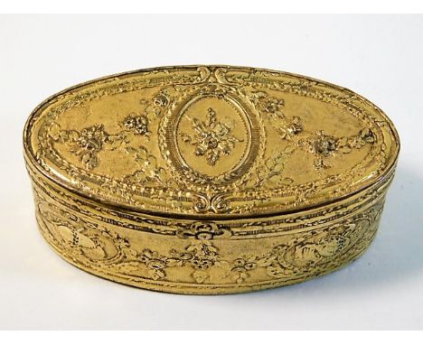 A French 19thC. ormolu snuff box 3.5in wide
