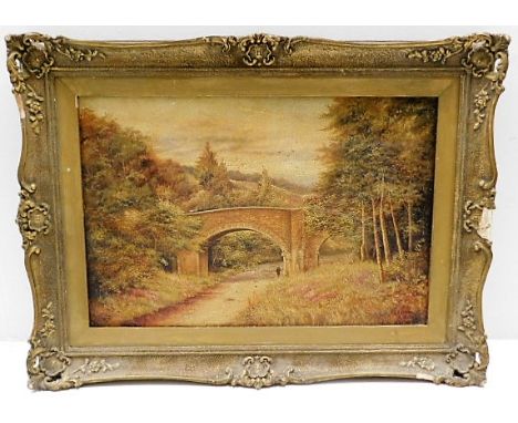 An F. G. Radford oil landscape depicting Holne Bridge
