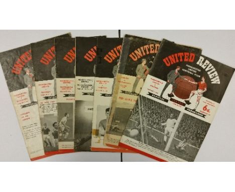 FOOTBALL, Manchester United home programmes, 1955/6-1965/6, inc. v Portsmouth 1955/6, Everton 1956/7, Tottenham & Arsenal (bo