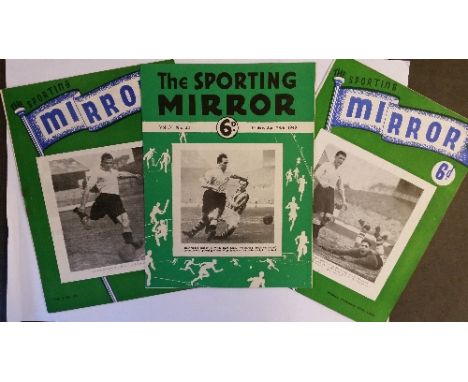 FOOTBALL, magazines, Sporting Mirror, 1948-50, covers inc. Arsenal (9), Chelsea (9), Tottenham (6) etc., G to VG, 19