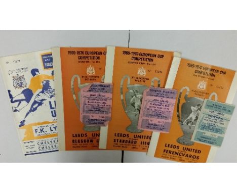 FOOTBALL, Leeds United home programmes, 1969/70 EC matches, Ferencvaros, Standard Liege & Glasgow Celtic (each with ticket); 