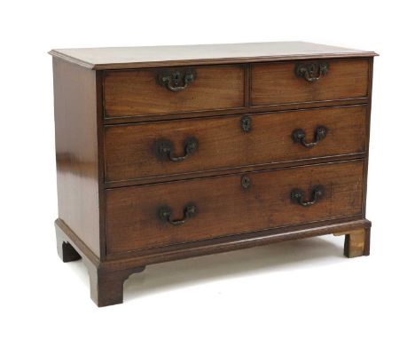A George III mahogany chest of drawers,with cast brass handles on square bracket feet,118cm wide57cm deep86cm highProvenance: