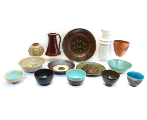 A collection of various Studio Pottery,to include: two David Lloyd Jones (1928-1994) stoneware items, a bowl and a jar, 12.5c