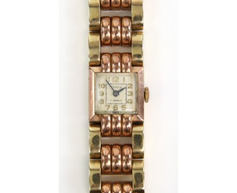 Tegra Reference 133/9/0 Ladies dress watch, the signed square dial with inner minute track surmounted by Arabic numeral hour 