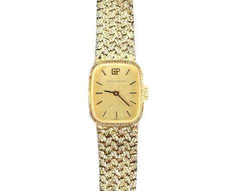 Girrard- Perregaux, A ladies silver gilt dress watch the signed brushed gold dial with baton hour markers   fitted with a  ma