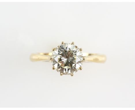 Solitaire diamond ring, the brilliant cut stone, estimated at 1.86 carat, set in 18 ct gold mount, London 1989, ring size L. 