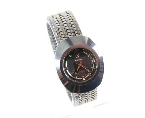 Rado A gentleman's stainless steel Reference  332 3148  Distair wristwatch, the signed black dial with hour markers set withi